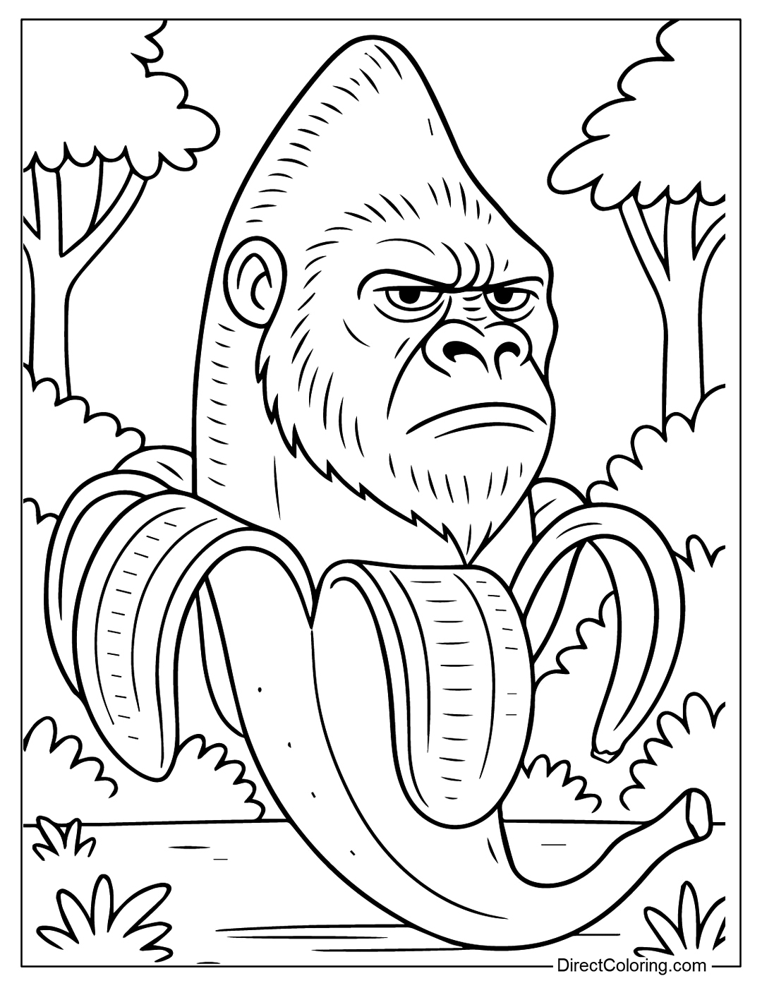Gorillini Bananini Coloring Page